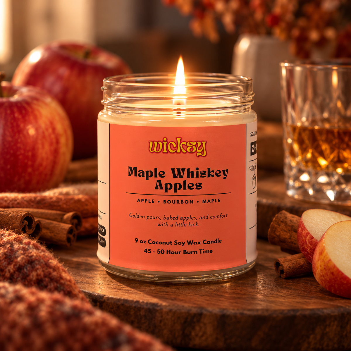 Maple Whiskey Apples Candle