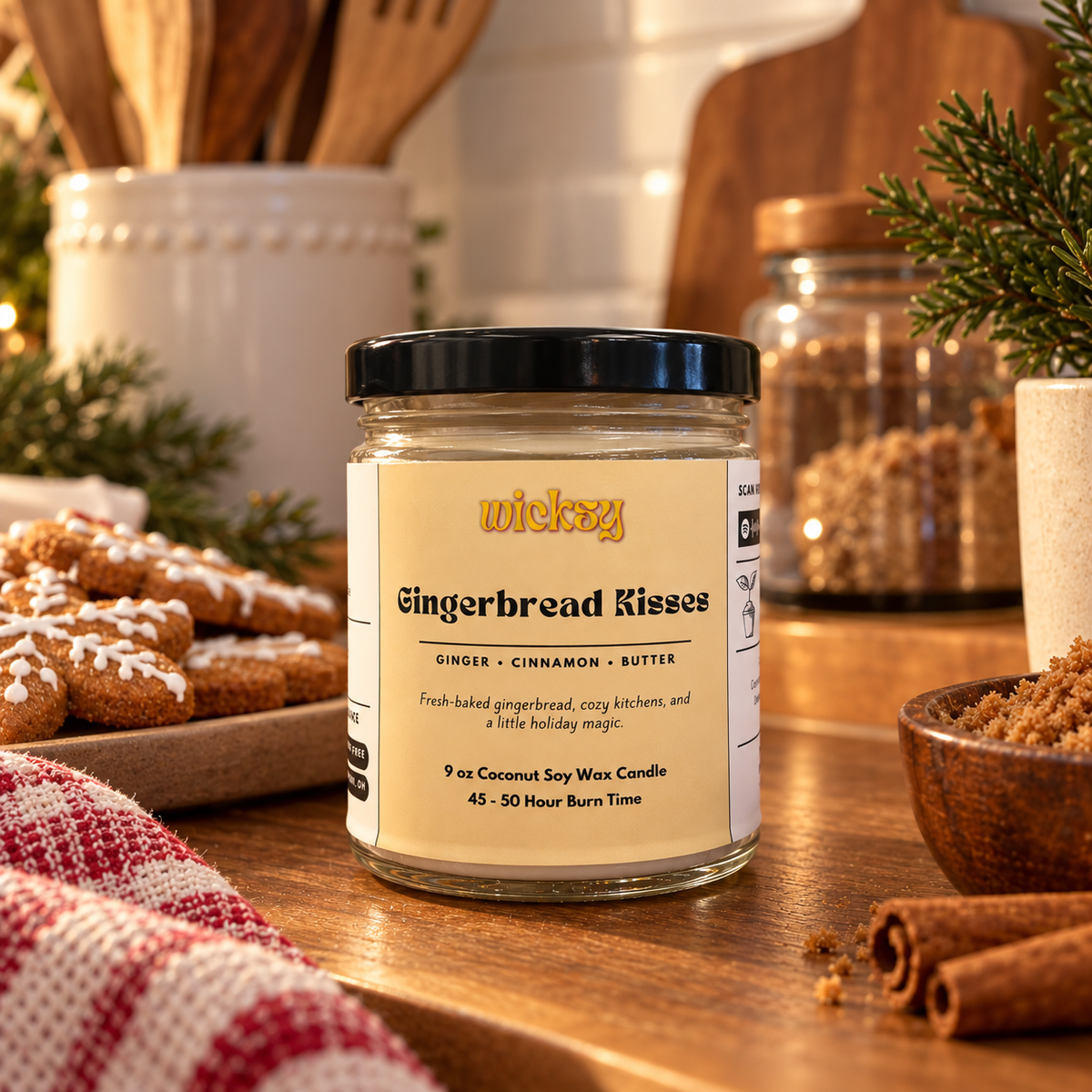 Gingerbread Kisses Candle