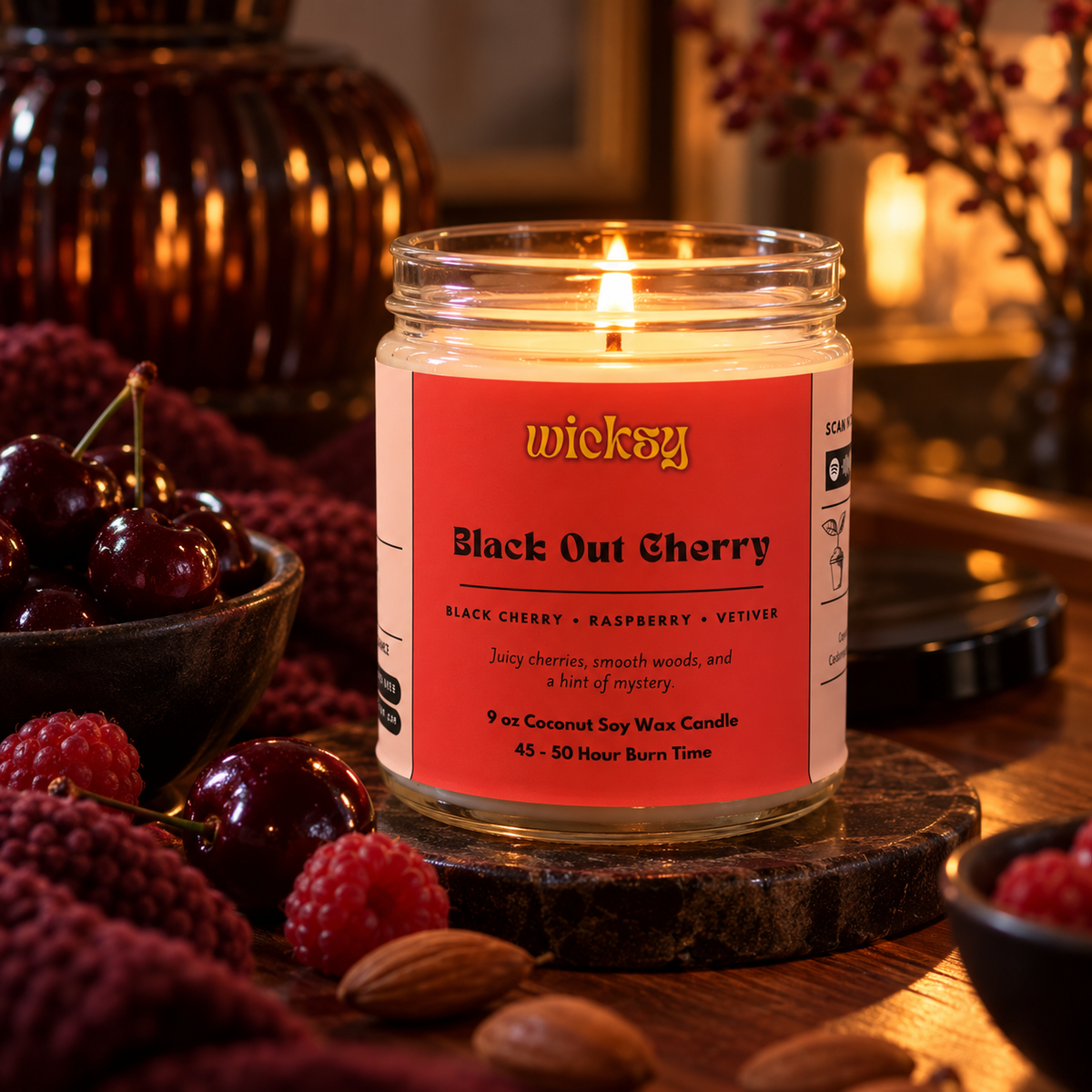Black Out Cherry Candle