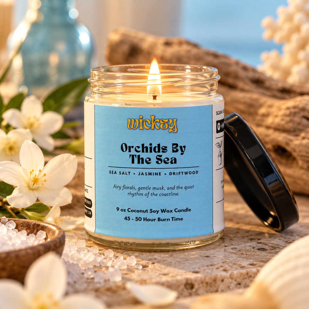 Orchids By The Sea Candle