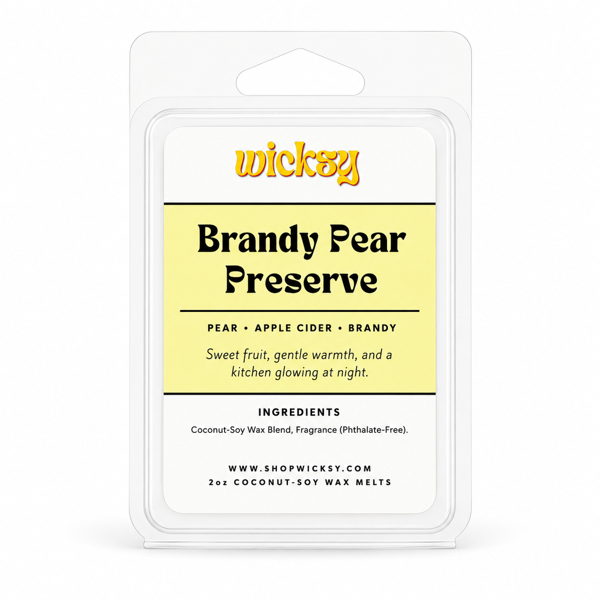 Brandy Pear Preserve Wax Melt by Wicksy