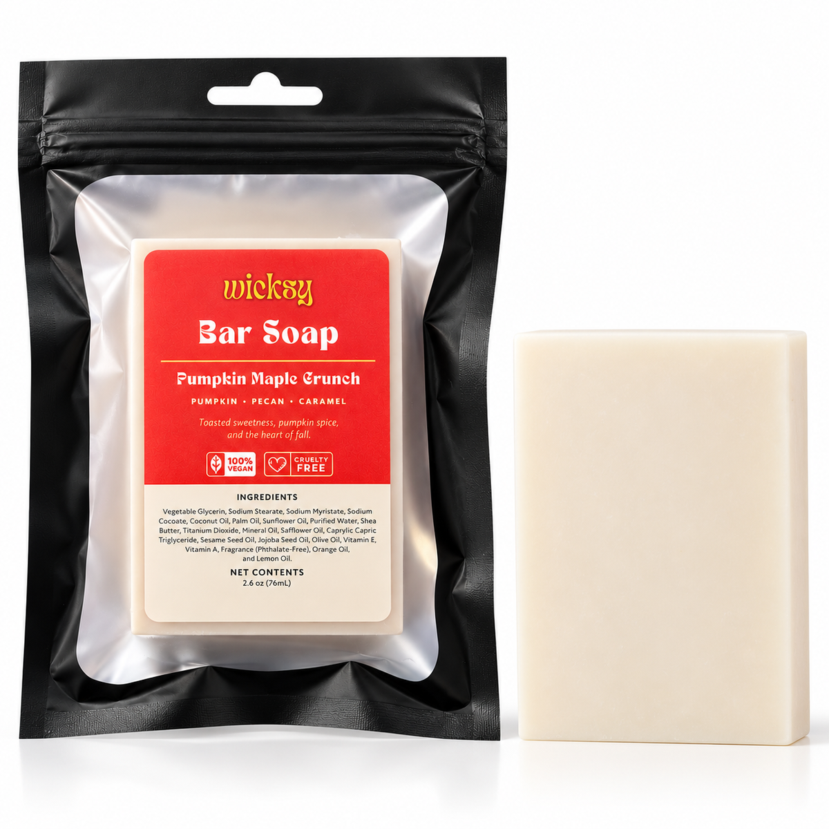 Pumpkin Maple Crunch Bar Soap by Wicksy, photo 2