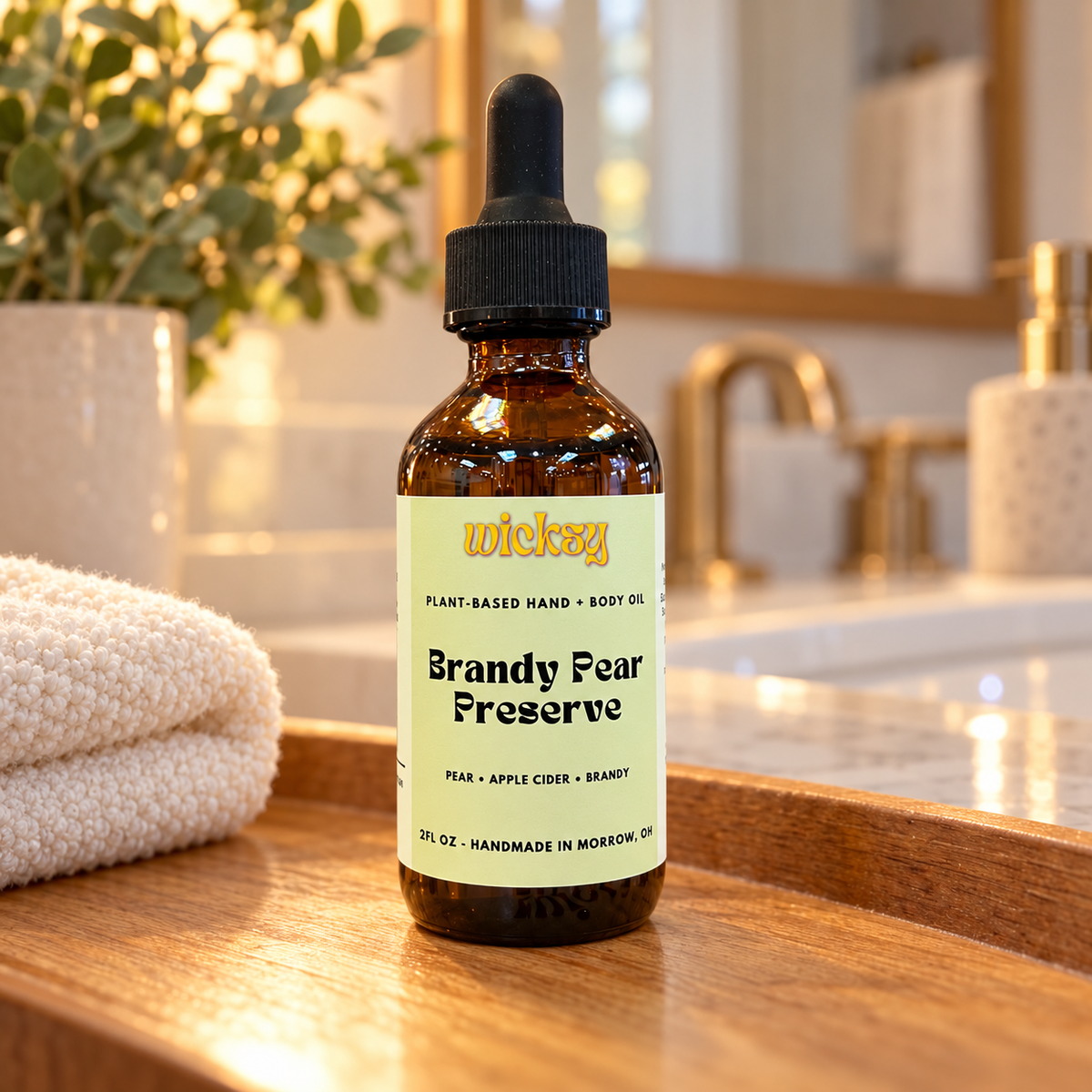 Brandy Pear Preserve Hand & Body Oil by Wicksy, photo 5