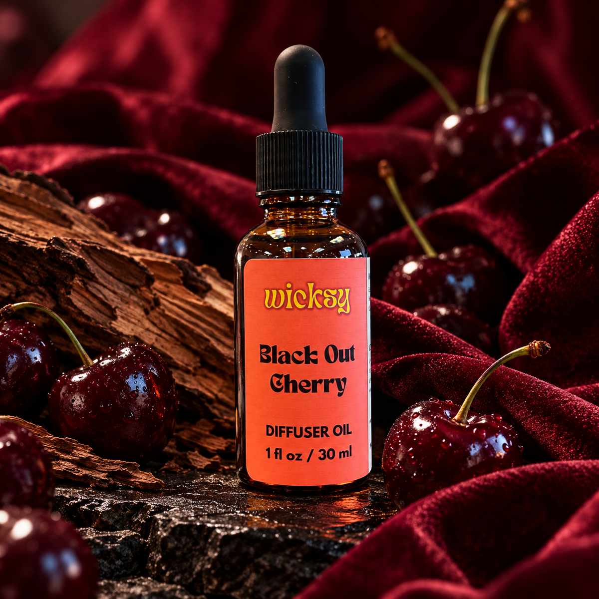 Black Out Cherry Diffuser Oil by Wicksy, photo 3