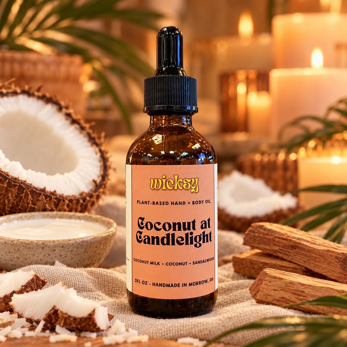 Coconut at Candlelight Hand & Body Oil by Wicksy, photo 4