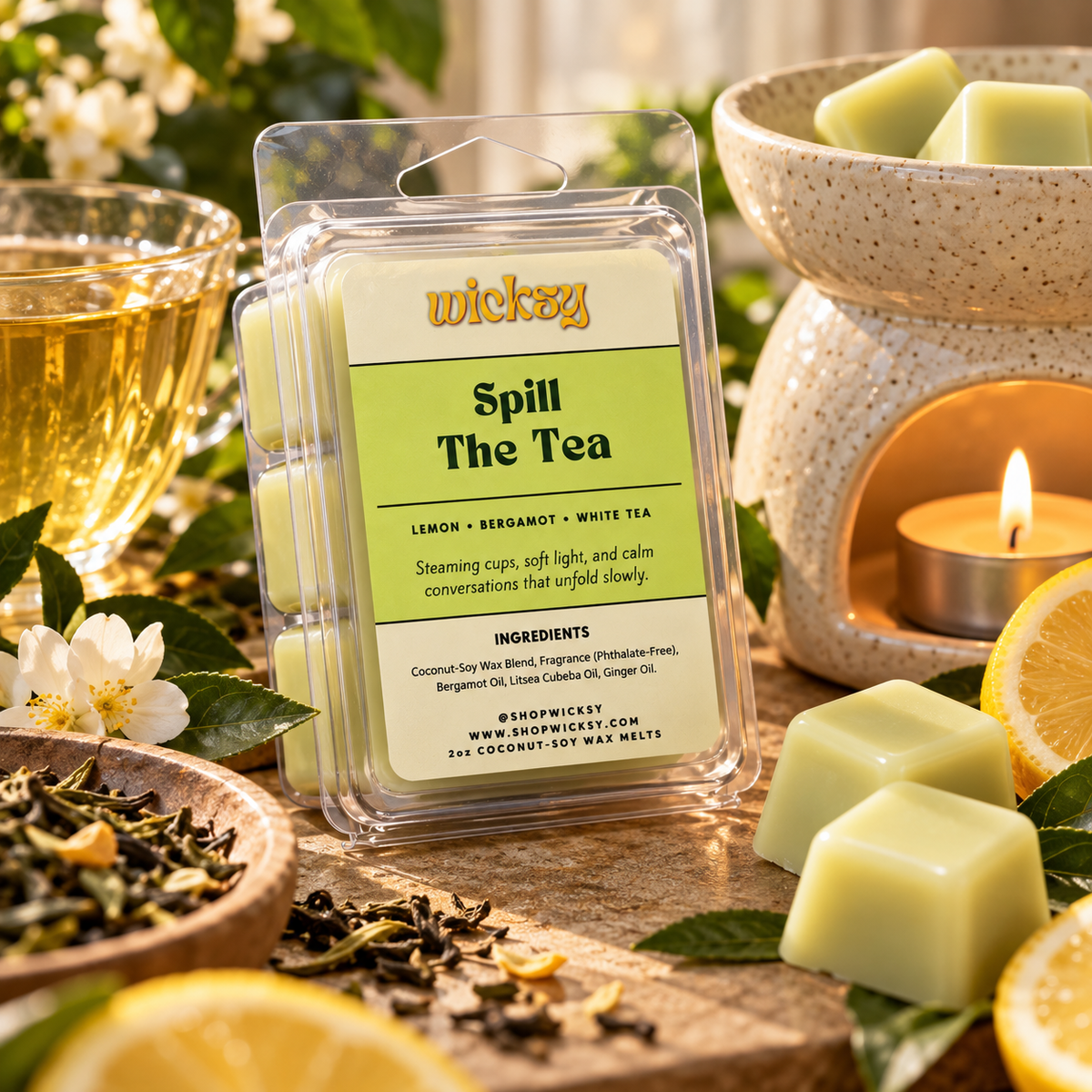 Spill The Tea Wax Melt by Wicksy, photo 3