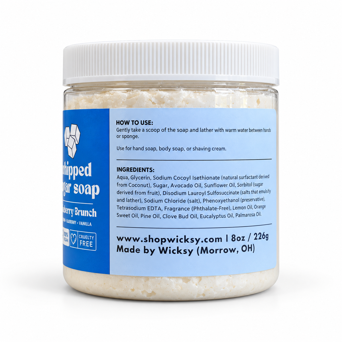 Blueberry Brunch Whipped Sugar Soap by Wicksy, photo 2