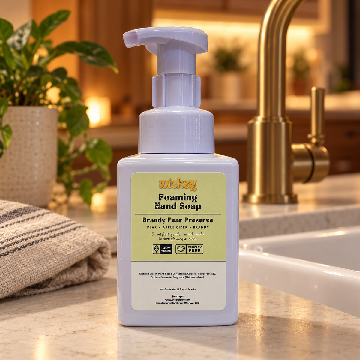 Brandy Pear Preserve Foaming Hand Soap by Wicksy, photo 4