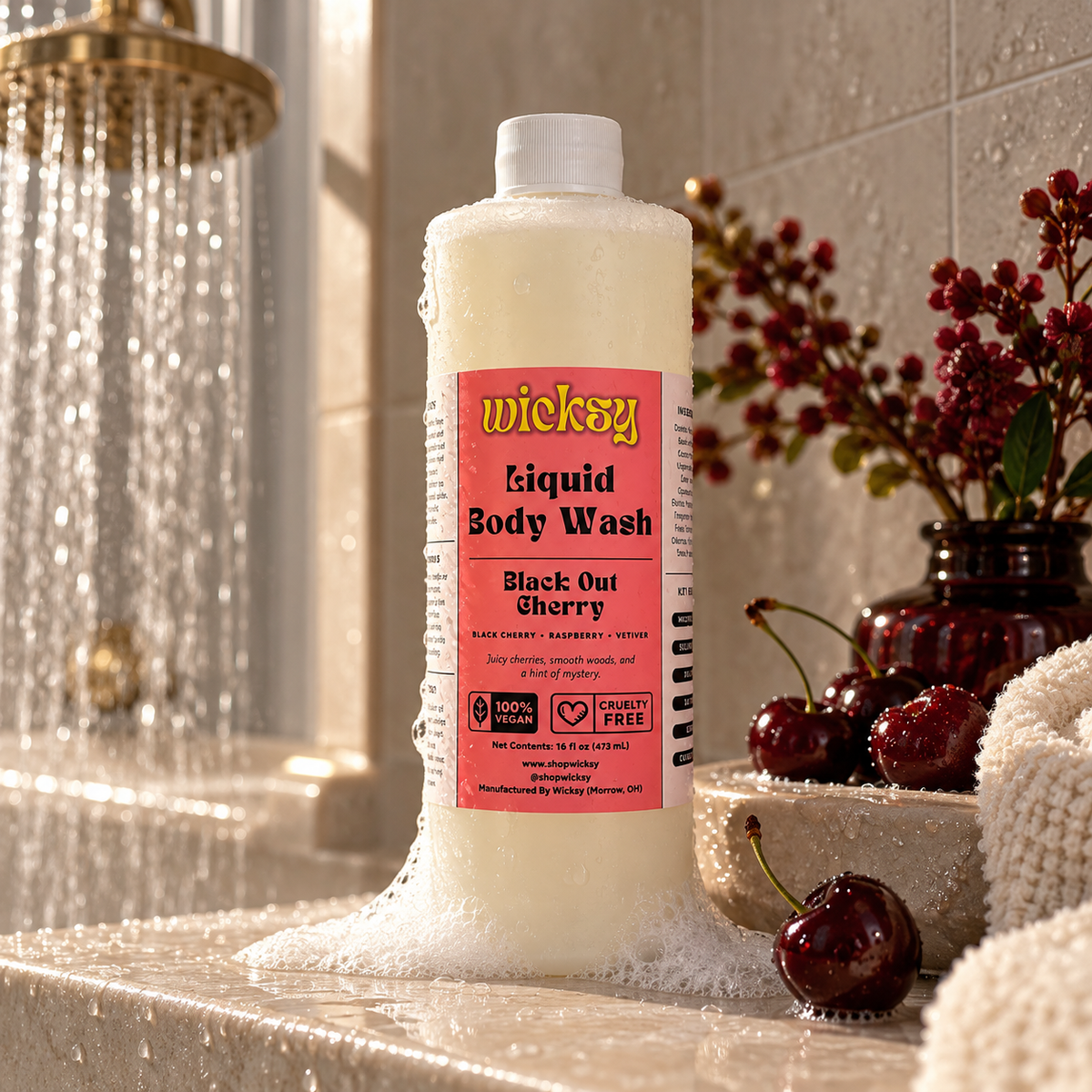Black Out Cherry Body Wash by Wicksy, photo 4