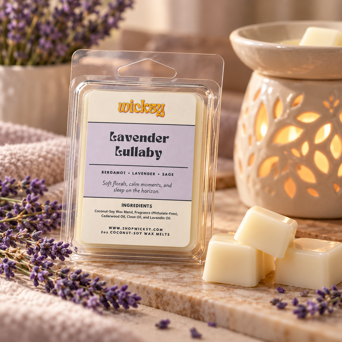 Lavender Lullaby Wax Melt by Wicksy, photo 3