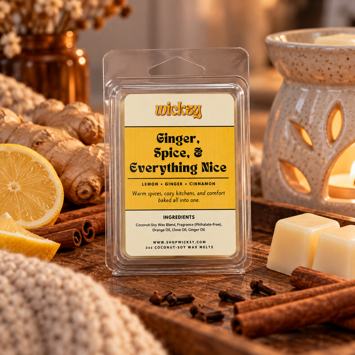 Ginger, Spice, & Everything Nice Wax Melt by Wicksy, photo 3