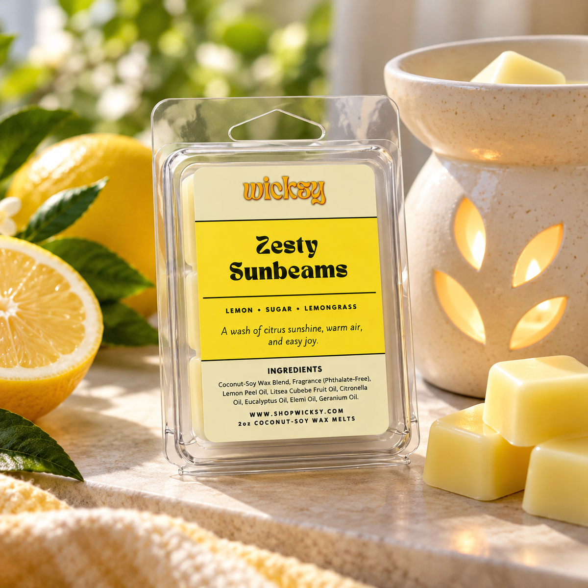 Zesty Sunbeams Wax Melt by Wicksy, photo 3