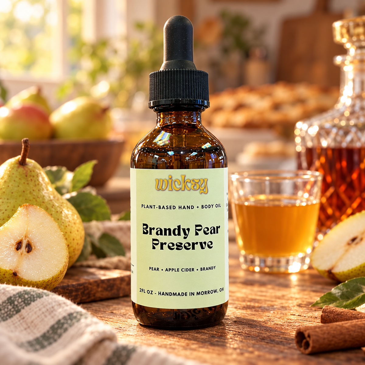Brandy Pear Preserve Hand & Body Oil by Wicksy, photo 4