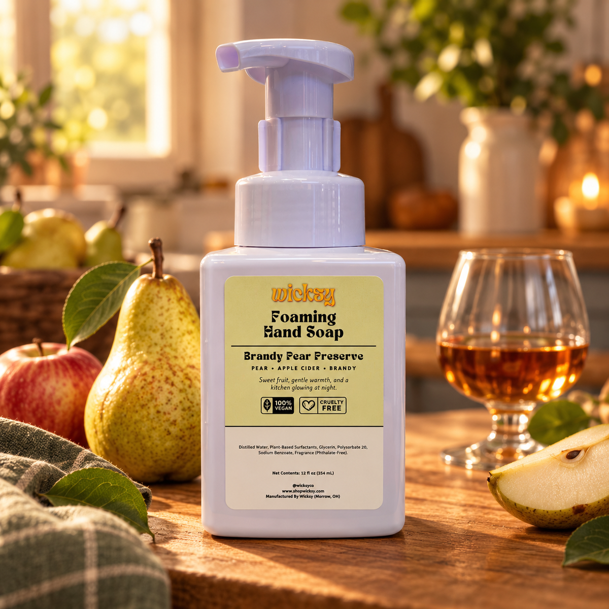 Brandy Pear Preserve Foaming Hand Soap by Wicksy, photo 3