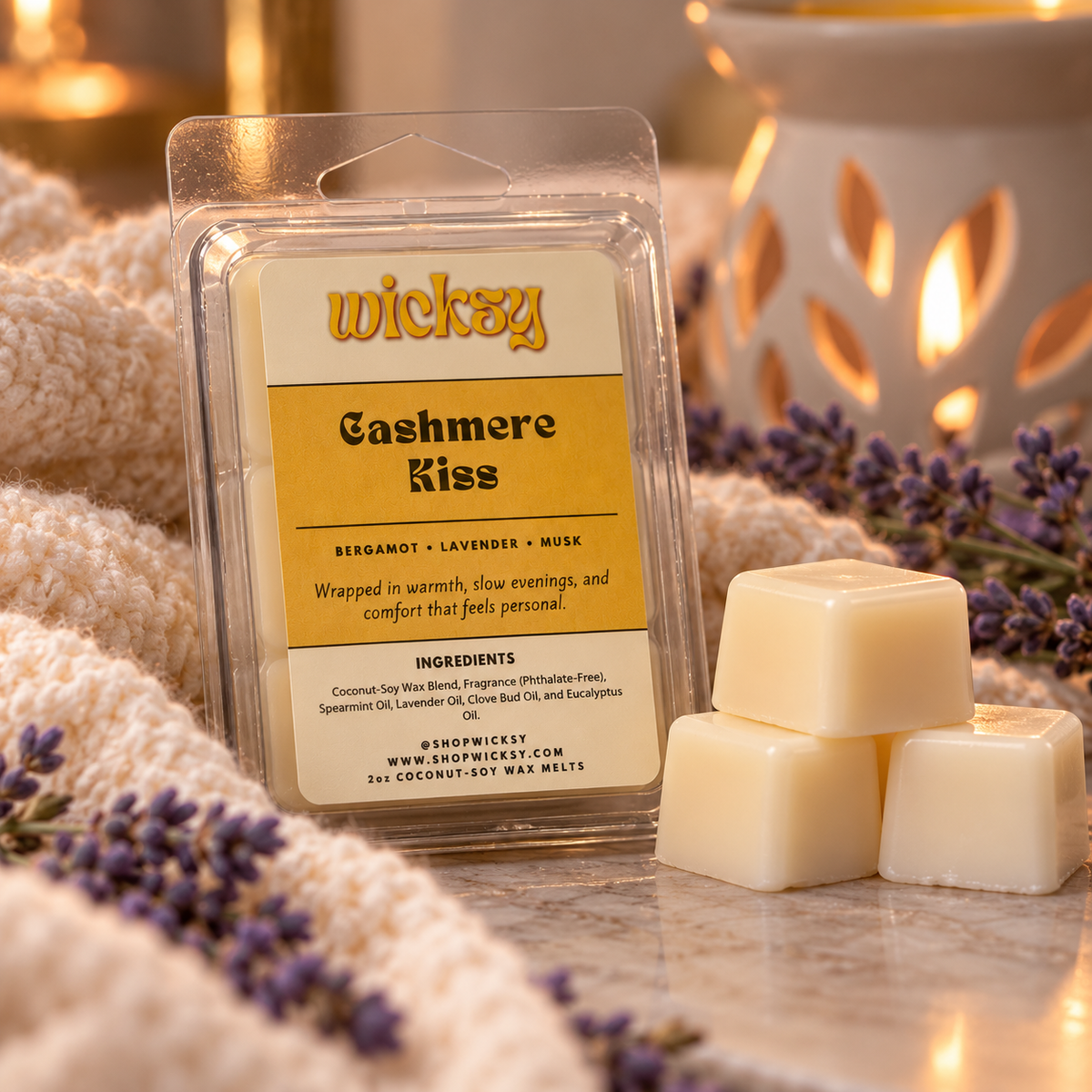 Cashmere Kiss Wax Melt by Wicksy, photo 3