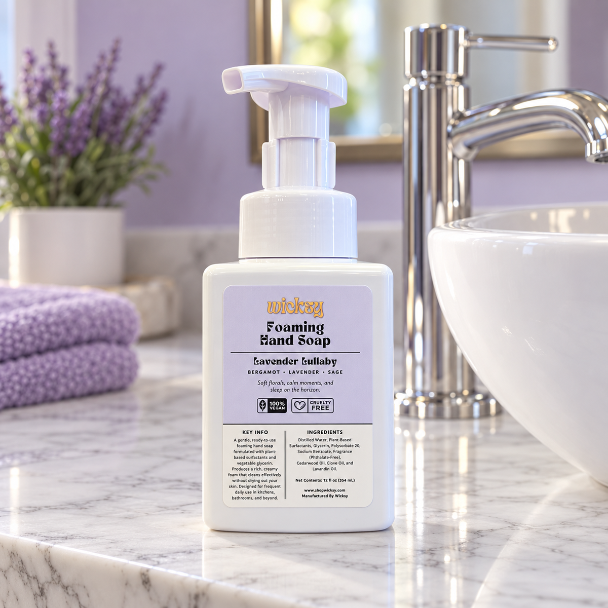 Lavender Lullaby Foaming Hand Soap by Wicksy, photo 3