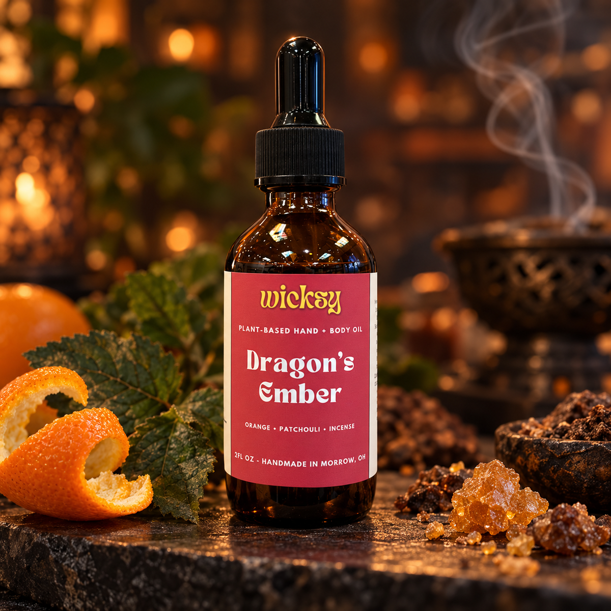 Dragon's Ember Hand & Body Oil by Wicksy, photo 4