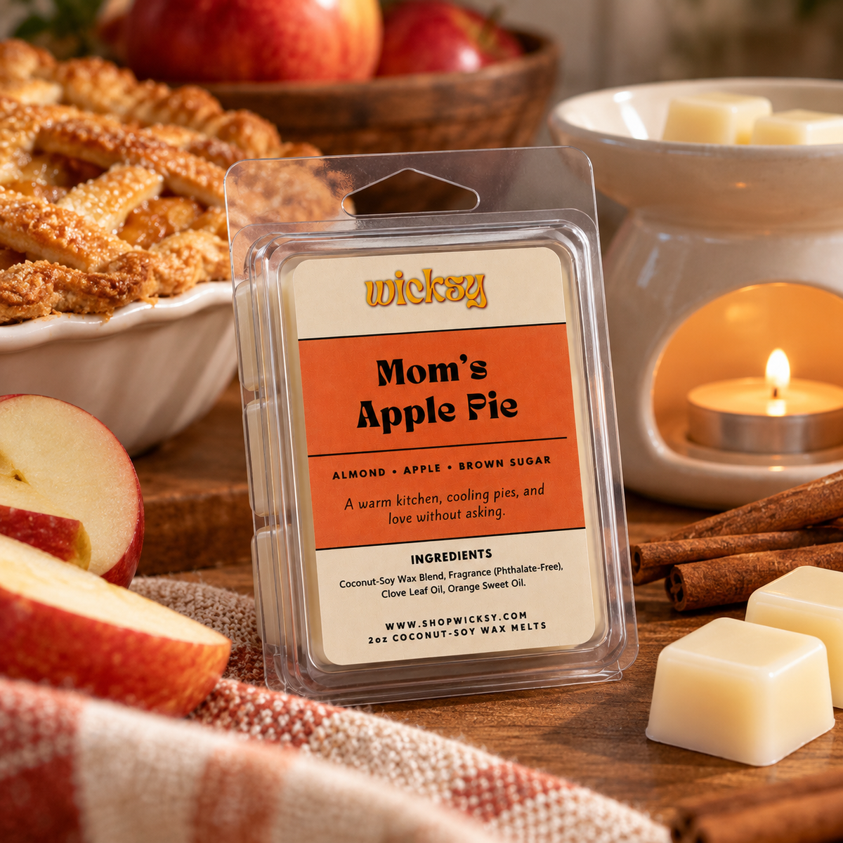 Mom's Apple Pie Wax Melt by Wicksy, photo 3