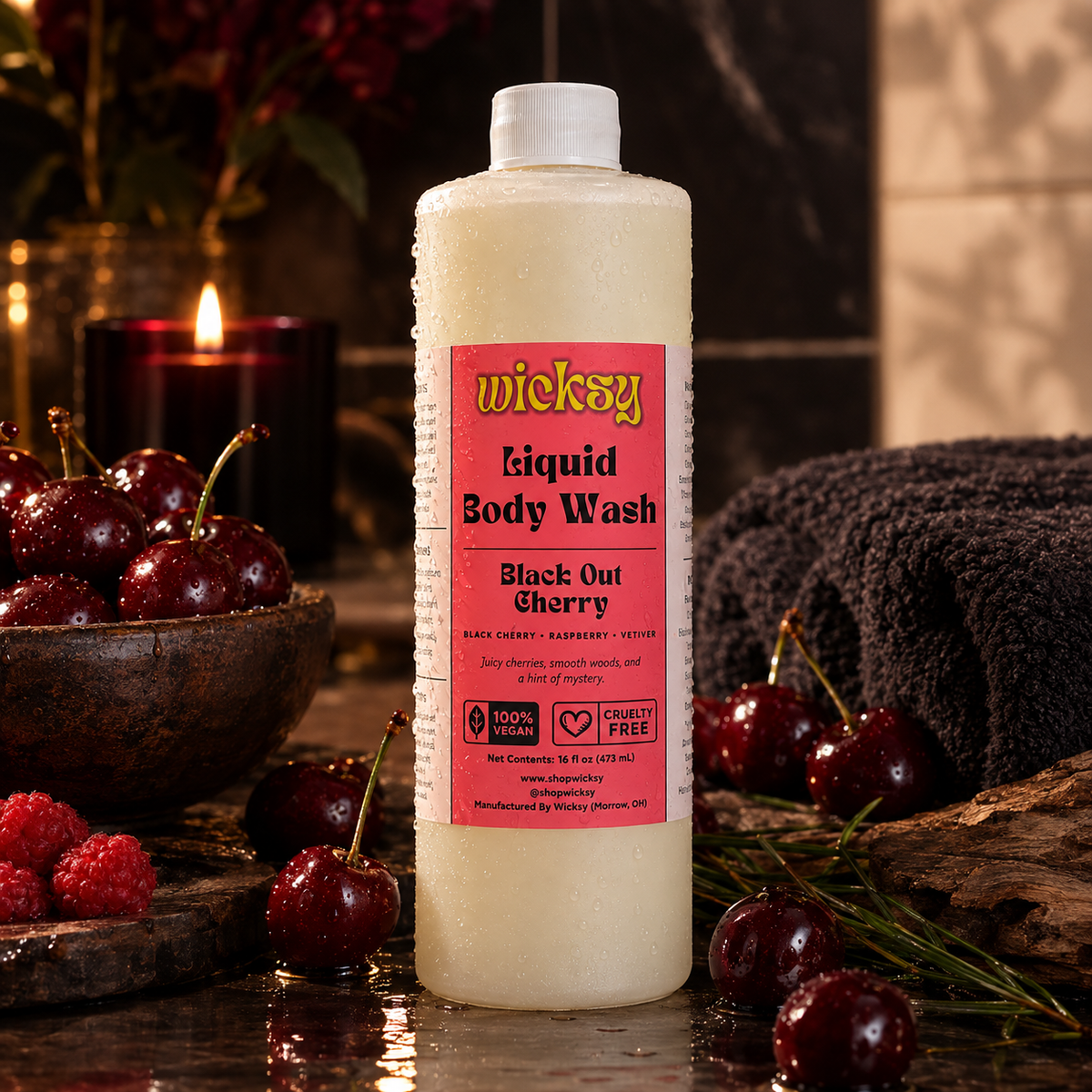 Black Out Cherry Body Wash by Wicksy, photo 5