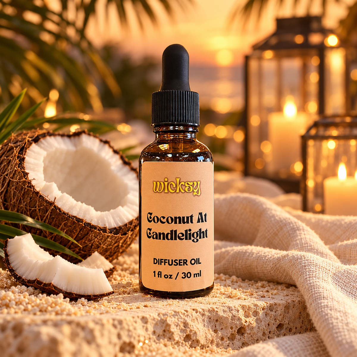 Coconut at Candlelight Diffuser Oil by Wicksy, photo 3
