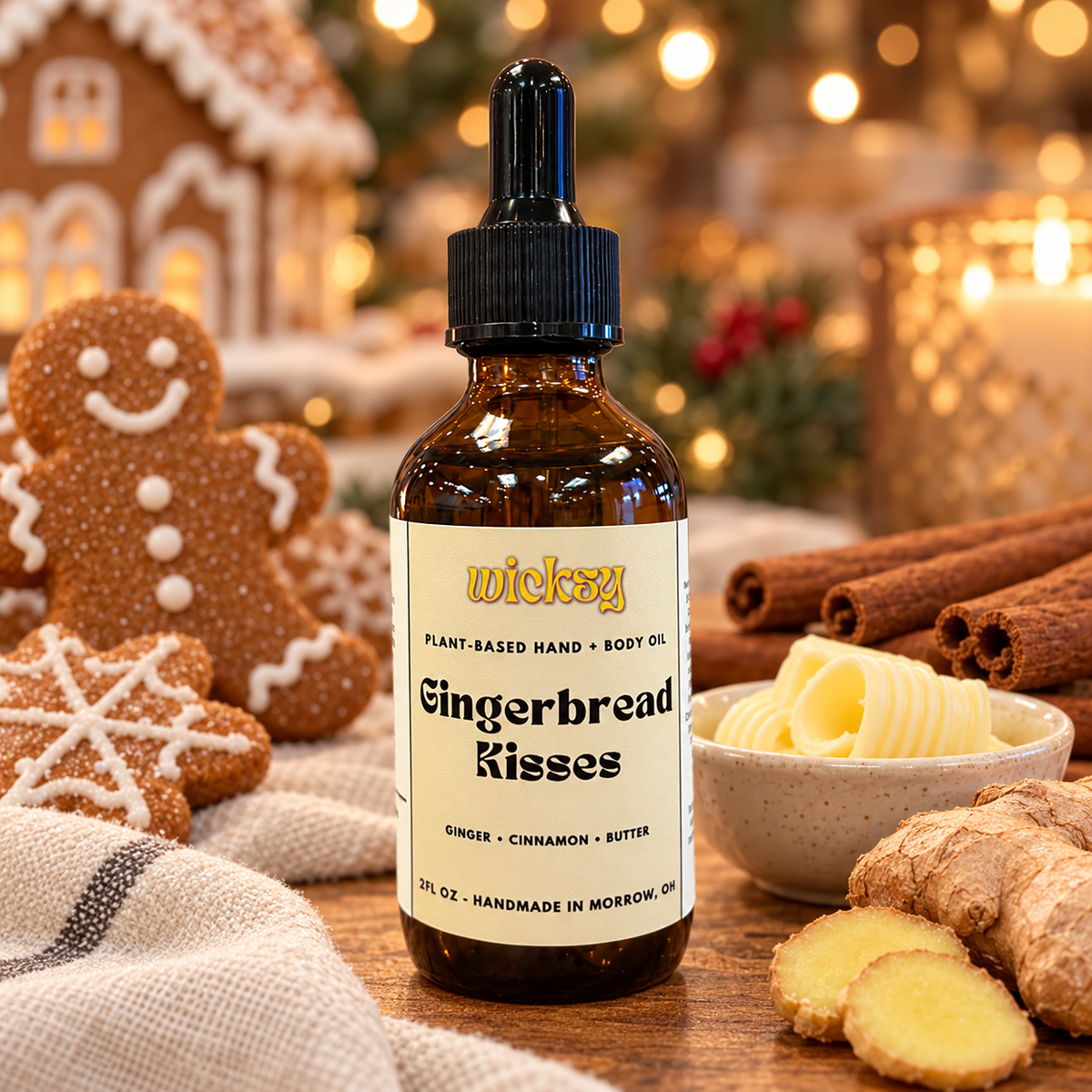 Gingerbread Kisses Hand & Body Oil by Wicksy, photo 4